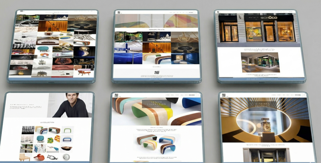 Capture d'écran du site portfolio WordPress développé pour le Studio de design Jean-Marc Gady
