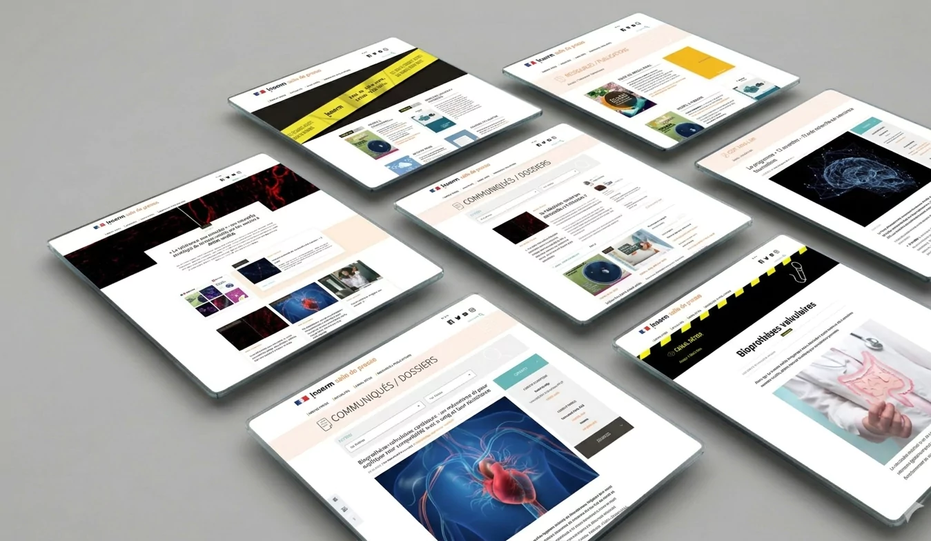 Conception site web institutionnel : Salle de presse Inserm